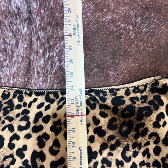 Windsor Leopard Print Satin Slip Mini Skirt Brown Tan Animal Print NWT L - Picture 9 of 10